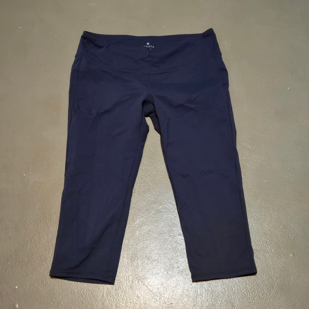 Athleta Mid‎ Rise Chaturanga Capri Crop Grey Athletic Leggings Women's Size XL